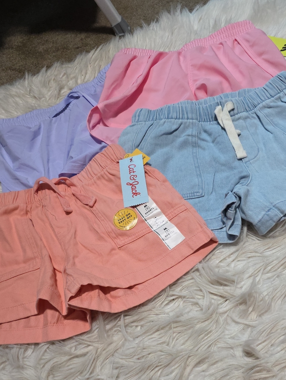 (4) NWT Cat & Jack/all In Motion Shorts' Size 8
